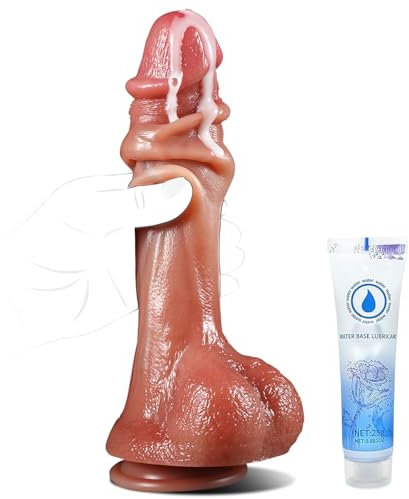 Sex Toys Fallo realistico -23 cm realistici pene, Il grandi dildo presenta testicoli mobili realistici e vene sollevate toys sessuali per donna uomini coppie，Testicoli mobili realistici, coppie, gay g