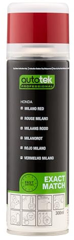 AutoTek Professional Exact Match Car Spray Paint, Honda Milano Red Aerosol Spray, 300 ml