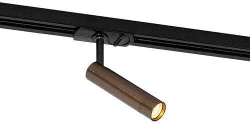 QAZQA Foco moderno bronce oscuro para sistema de riel monofásico - Iconic Ivy Redonda Adecuado para LED Max. 1 x 5 Watt