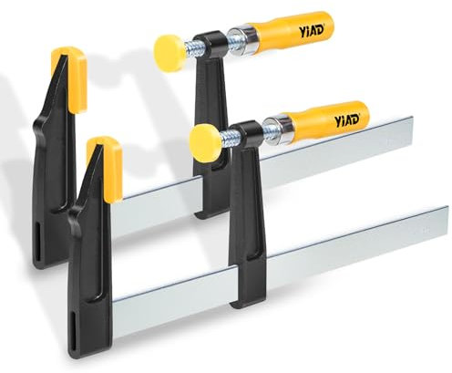 Steel Bar Clamp Set, 6 & 12Parallel Clamps for Woodworking， Bar Clamps for Woodworking,300-600lb Load ，Quick-Slide Head, Ideal for Cabinet Making, Furniture Assembly and DIY Projects