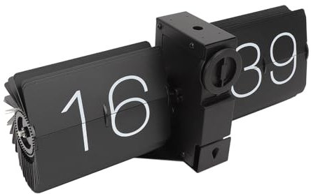 BAFOVY Retro Digital Fällbar Mekanisk Fällklocka, PVC-design i Rostfritt Stål, Stora Siffror, 24-timmarsvisning, Batteridriven, Enkelsidig, Lättläst Skrivbordsvägghängande Klocka