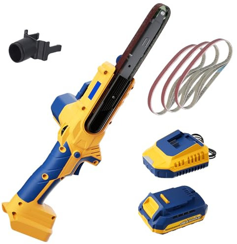 MaxMore Cordless Band file Sander Compatible with DeWalt 20V MAX Battery, Detail Belt Sander Power Tool with 6- Speed, 1/2-by-18 Belt, 2.0 Ah Battery & Charger, for Woodworking, Paint, Metal Rust