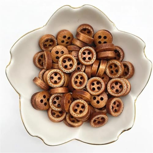 Knappar,Knappar 50st 10mm 4hål Mini Färg Barnknappar Trä Knappar Kläder Bröllopsdekoration Sömnadstillbehör Sömnadsknappar(61)(56)