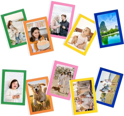 DoocliB Lot de 10 cadres photo magnétiques multicolores pour photos, cartes postales de 15 x 10 cm, multicolores