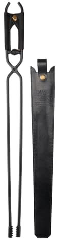 Pince à feu pour brasero – Longue pince à bois de chauffage, outils de cheminée de camping, pinces à bûches d'extérieur, accessoires portables pour terrasse de jardin