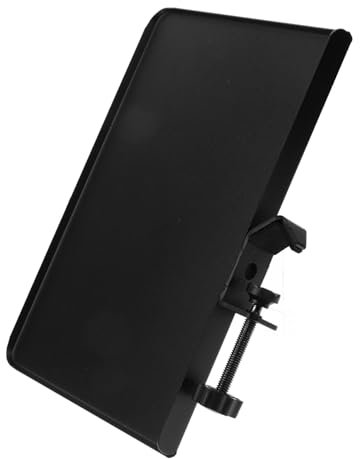 BIUDECO Bandeja Para Tarjeta De Sonido Metálica Pequeña, Soporte Para Micrófono Borde Elevado, Estante Multifuncional Para Transmisión, Soporte Para Cable De Micrófono, Color Negro