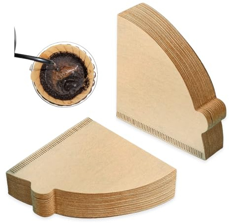 GIDWRIY 200 Pcs Filtro Cafetera Papel,Cono Filtro Cafe Papel Ecologico,Filtros Papels Natural para El Cafe,Café en Forma de V Filtros Cafetera de Goteo,No Blanqueador Filtroes de Café Americano