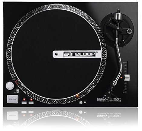 Reloop RP-1000M - DJ and hi-fi turntable with belt drive, pitch range (+/- 10%), (black metallic)