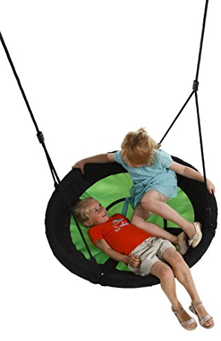 Little Duck Bear Nest Swing Seat With Soft Seating 100cm Diameter Flying Saucer For Children's Swing Frames - Apple Green and Black - Holds Up To 150kg Weight.