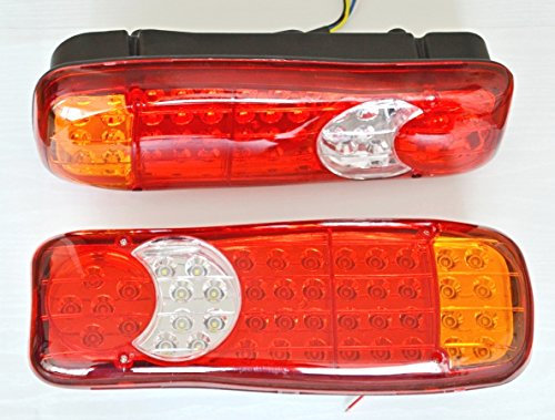 24/7Auto 2 x 12 V LED restauration Feux arrière 12 V pour camping-car Châssis de camion remorque Camion benne LKW caravane 5 fonctions Utilisation universelle