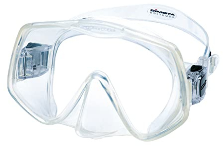 Atomic Aquatics Frameless 2 Scuba Diving Mask with Compact Travel Case | Durable Ultra-Clear Swimming Mask for Snorkeling & Scuba Diving, Medium, Clear