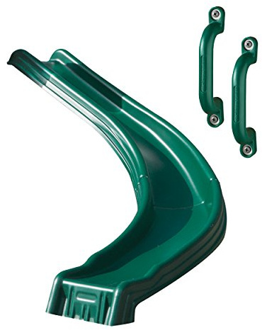 Swing-N-Slide WS 8338 Side Winder Curved Plastic Slide for 4' Decks with Safety Handles, Green