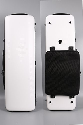 yinfente Advance Violinenkoffer 4/4 Kohlefaser Hüllen Hartschale für Violine mit Rücken Gurt starker Griff leicht zu tragen