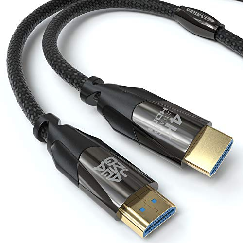 JAMEGA - 1m HDMI Kabel 2.0 - High Speed mit Ethernet - Ultra HD 4K 60Hz 4:4:4 HDR HDCP ARC CEC 3D 1080p Full HD Dolby Vision 18GBit s - Nylon Kabel 3 Fach geschirmt - Black Series