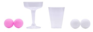 HomeZone Party-Pong-Set für Erwachsene, 28-teilig, 24 Trinkspiele, Weihnachtsfeiern, Gläser und 4 Bälle, Junggesellinnenabschied, Trinkspiele, Prosecco, Bierspaß, Weihnachten, Festliches Partyspiel
