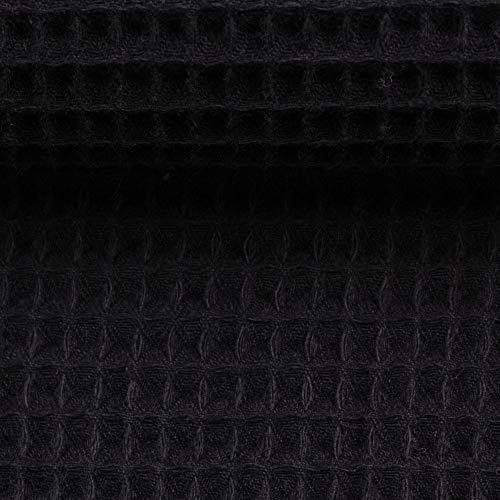 MAGAM-Stoffe Ella Waffel Stoff 100% Baumwollstoff Oeko-Tex Meterware 50cm (30. Schwarz)