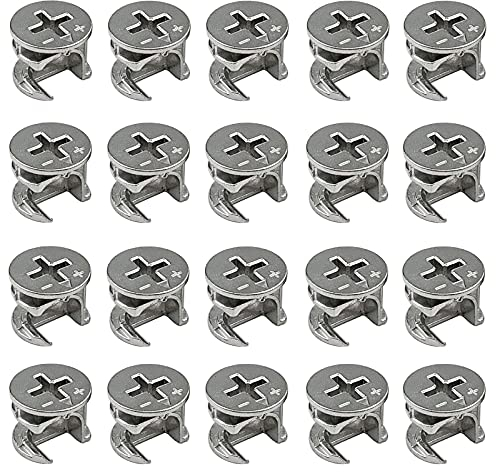 20 Stück Exzenter Möbelverbinder YUTOU 15x12mm Möbelverbinder Schrankverbinder Zinklegierung Exzenter Nockenrad für Schrank Schublade Kommode und Kleiderschrank Möbelpaneele