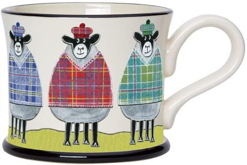 Moorland Pottery Tartan Woolly Rambler Sheep Earthenware Mug - 300ml