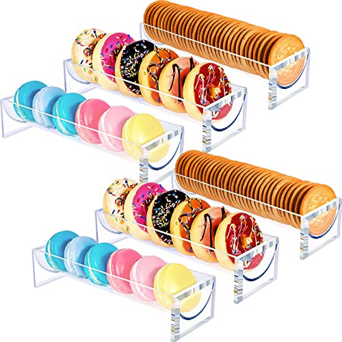 6 Pcs Clear Cracker Tray for Serving Rectangular Cracker Holder for Serving Trays Clear Food Display Stands for Party Acrylic Crackers Dish Biscuit Stand Server for Home (U Shape)