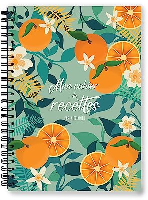 Cahier de recette A5 à compléter, reliure spirale, 50 fiches cuisine
