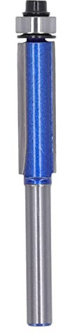 Respicefinem Blue Chamfer End Mill Professional Robust Stable Trimming Milling Cutter Bit for Woodworking with 6mm Shank Ideal for Woodworking Grooving and Home Office Finishing (6x3/8x30)