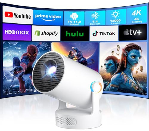 [Built-in Apps & 2025 Upgraded] Salange HY300 Ultra Mini Projector w Wifi6 Bluetooth5.4,300ANSI Lumen Smart Projector Android Support 4K 1080P,Auto Keystone,Outdoor Portable Projectors for Home Cinema