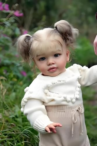 RXDOLL 61 cm (26 tum) Reborn Småbarn Babydocka Prinsessa Flicka Realistisk Nyfödd docka Tyg Kropp Mjuk Vinyl Äkta Reborn Babydockor Naturtrogen Småbarn Dockor Leksaksset för barn Ålder 3+