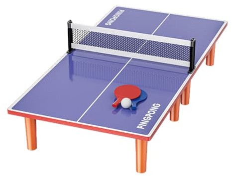 Portable Pong Table Game – Foldable with 2 Paddles 1 Ball Tables Tennis Stable Weather Resistant for Children Living Rooms Game Adults Offices