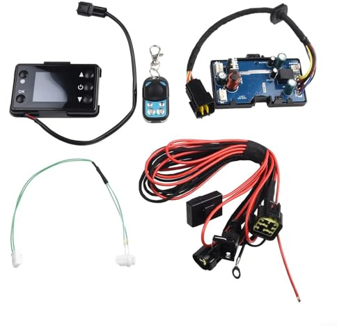 Kit de controlador de calentador de estacionamiento diésel de aire de 12 V y 24 V con monitor LCD, control remoto, placa base, arnés de cables y sensor de temperatura, para 2 kW, 3 kW, 5 kW y 8 kW