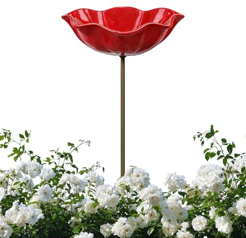 Bagno di api per esterni, pozioni resistenti alle intemperie con asta in metallo, per api, farfalle, inseparabili, fringuelli, giardino, terrazza, prato, cortile