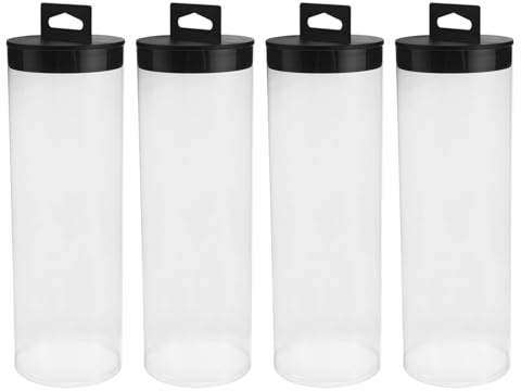 Kisangel 4 St Transparent Badminton Bollrör med Tättslutande Lock Hållbar PVC Rymmer Bollar Per Rör Kompakt och Bärbar för Hemmaträning och Sportutrustning-organisering
