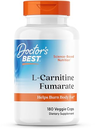 Doctor's Best L Carnitine Fumarate Supplement for Men & Women - L-Carnitine Fumarate with Biosint Carnitines Capsules, Helps Convert Fat into Usable Energy, Non-GMO, Gluten Free, Vegan - 180 Veg Caps