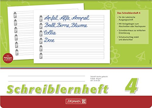 Brunnen Schreiblernheft A4 quer, 16 Blatt (10er Spar-Pack, Lineatur 4)