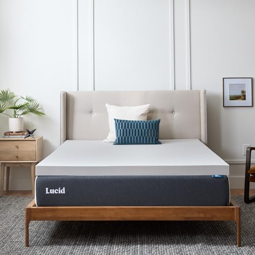LUCID 3 pouces Surmatelas en mousse viscoélastique au charbon de bambou - Cal King