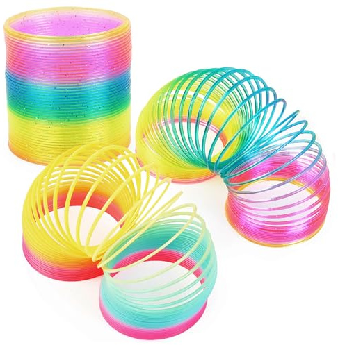 THE TWIDDLERS 3 Pcs Resortes de Arcoíris Mágicos Grandes - Juguetes Niños, Rellenos de Fiesta