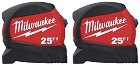 Milwaukee Tool 48-22-7125 Magnetic Tape Measure 25 ft x 1.83 Inch, 2 Pack