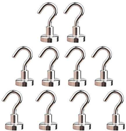 Ant Mag Magnethaken 10 Packung 9kg (20 lbs) Supermagnete Haken mit Neodymium Seltener Erde für Kreuzfahrtschiff Zubehör Hängen Tür Halter Schlüssel Home Office Kühlschränke BBQ