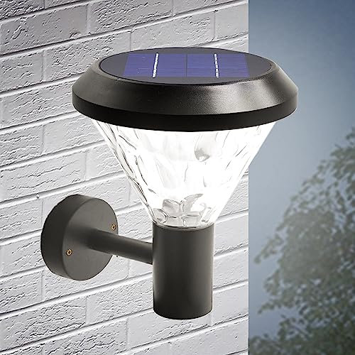 Vicyol S&D Farol de Pared Solar Exterior, Lámpara LED en Aplique, Foco Impermeable con Mando a Distancia Y Encendido Inteligente para iluminación de Jardín, Entrada, Terraza, Patio