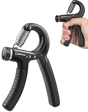 Bessy shop Hand Grip Musculation,5-60 kg Ajustable Comptage Pince à Main La Résistance Exerciseur de Doigt Exerciseur Poignet Musculation Avant Bras Poignée Antidérapante Gripper pour la Musculation