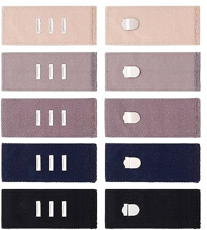 YAFIYGI 5 Pieces Pants Waist Extenders with Metal Hook, Maternity Women and Men Jeans Extender, Waistband Extension for Pants and Skirts