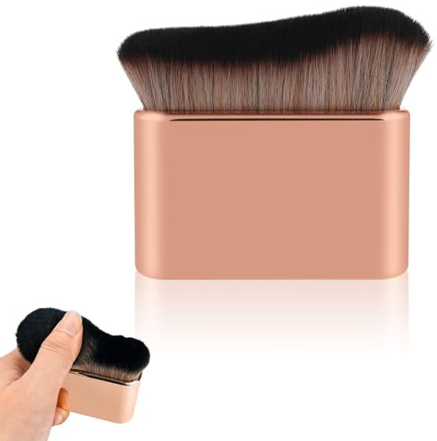 Gold Portable Multipurpose Self-Tanning Brush for Body Makeup Blending and Blurring