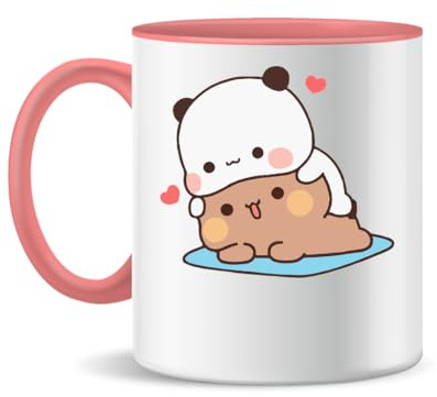 Forsca Bubu Dudu Love keramikkopp för te och kaffe, 330 ml, Magic White Pink Black 330 ml