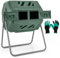 GOPLUS Composteur de Jardin, Bac à Compostage à Double Chambre de 160 L avec 2 Portes Coulissantes, Cadre en Métal, Grand Composteur Rotatif sans BPA pour Déchets de Cuisine, Jardin, Cour (Vert)