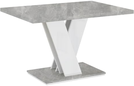 PROROOM FURNITURE - Malvi Mini - Couchtisch 100x70 Höhe 60 cm - Kaffeetisch Rechteckig - Sofatisch - Coffee Table - Wohnzimmertisch Modern - Beistelltisch Klein - Weiß Matt/Betonoptik
