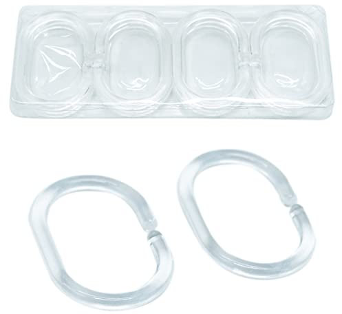 Anelli per tenda da doccia, 12 pezzi, anelli per doccia in plastica, anelli per tenda da doccia, anelli per tenda da doccia di alta qualità con sistema di scorrimento, anelli per tenda da doccia
