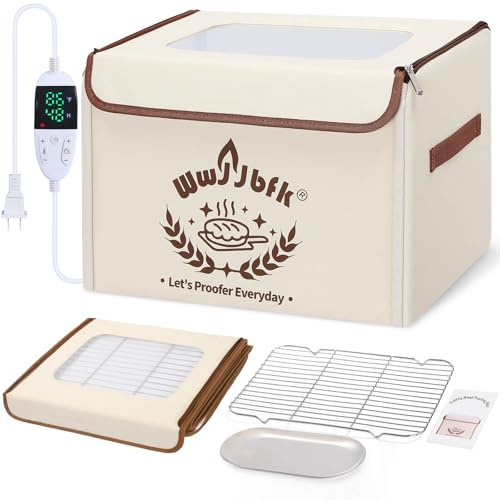 Wwyybfk Bread Proofing Box with Temperature Control, Foldable Dough Fermentation Box for Sourdough, Pizza Dough & Home Baking, Keeps Dough Warm in Cold Kitchens