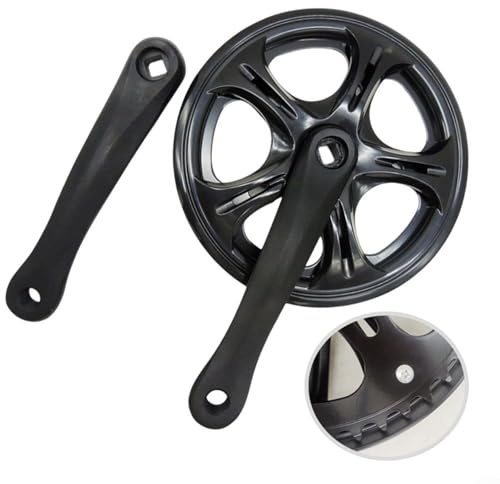 Alanmoship 48T Folding Bike Crankset 170Mm Alloy Crank Square Taper With Single Chain Guard And Bottom Bracket For Single Speed Or Variable Speed Bicycles(bike crankset only)