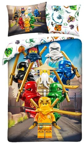 Lego Ninjago Team Funda Nórdica Cama 90 140x200 + Funda Almohada Algodón