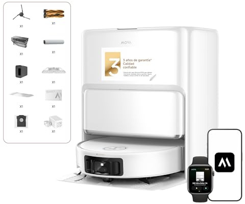 Mova Z60 Ultra Roller Standalone Saugroboter, 26.000 Pa Saugkraft, HydroForce-Wischen, MaxiReach-Techn., FlexScope-Radar mit Hebefunktion, AutoShield-Tech., dreifaches Anti-Tangle. All-in-One-Station