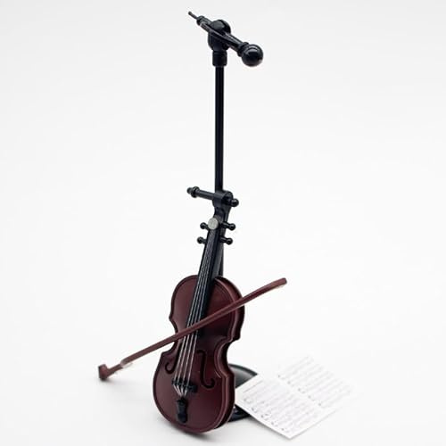 Mini violino in miniatura, mini strumento musicale, modello in miniatura, casa delle bambole, decorazione per casa delle bambole e giardino delle fate